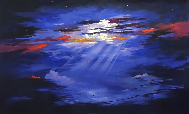 Claudio Mario Feruglio - Profondità dell'anima, 2023 - acrilico su carta - cm. 100x163