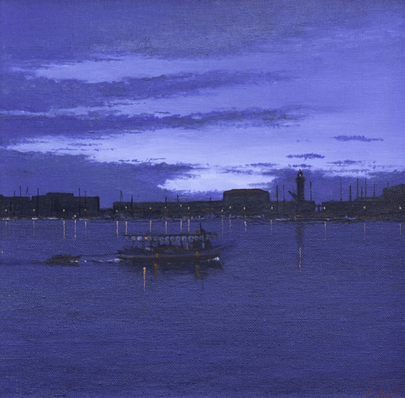 Trieste, la Sacchetta, 2024 - olio su tela cartonata - cm. 25x25