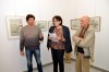 Inaugurazione - da sin il gallerista Fabio Zorzet, la curatrice Marianna Accerboni e il pittore Danilo Ceccone