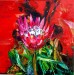 Gianni Borta - Il fiore del fuoco (protea o Regina del Sud Africa), 2012 - olio su tela - cm 100x100