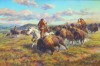 Caccia al bisonte, 2015 - olio su tavola - cm 40x60