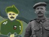 Dipinto di Nada Saoudi Mans (Bruxelles - Woluwe-St-Lambert) e foto di soldato scozzese della Grande Guerra - rielaborazione di Alessandro Gualtieri