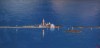 L'isola di San Giorgio di notte, 2023 - olio su tavola - cm. 30x60