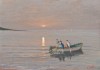 Pescatori al tramonto, 2012 - olio su tavola - cm. 35x25