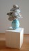 Uovo azzurro, 2016 - uovo vero e pietre - cm 10x18x10